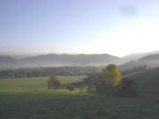 Blick vom Giersberg nach Buchenbach und Himmelreich frühmorgens im Oktober 2003
