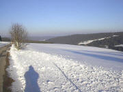 Blick vom Widiwendereck nach Osten zum Oberroturacherhof im Uracher Tal am 21.2.2004