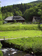 Blick nach Norden über den Zastlerbach zum Glaserhansenhof im Mai 2005