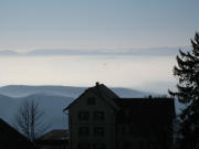 Blick nach Süden übers Blauenhaus zu den Alpen am 1.12.2006