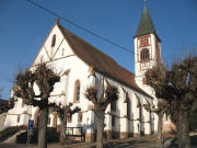 Blick nach Nordwesten zur Ehrenstetter Dorfkirche am 28.12.2006