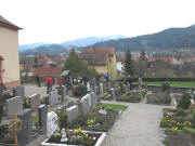 Blick nach Sden ber den Friedhof bis Littenweiler zu zwei Rtschern