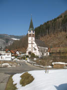 Blick nach Nordwesten zur Geschwender Kirche am 20.3.2006