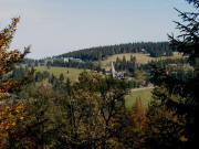 Grafenmatt-Gipfel am 10.10.2006: Blick nach Nordosten zu Kirche und Hebelhof