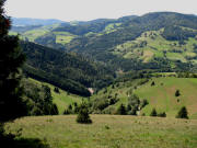 Blick nach Südwesten übers Bergwerk Finstergrund in Richtung Aitern-Oberrollsbach am 9.9.2006