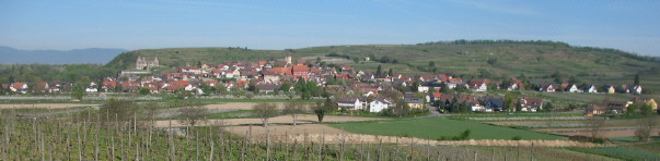 Blick nach Nordwesten auf Burkheim und den Burgberg am 17.4.2007