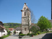 Blick nach Osten zur Holzener Kirche am 19.4.2007