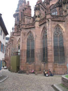 Blick nach Westen zum Freiburger Mnster am 1.2.2007 bei +2 Grad