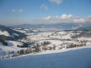 Blick vom Vörlinsbach nach Norden über Oberried und Kirchzarten ins Dreisamtal am 26.1.2007