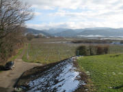 Blick nach Osten zum Castellberg und Laufen am 28.1.2007