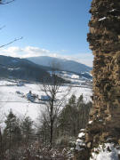 Tele-Blick nach Süden von der Wiesneck über Jockelshof nach Burg-Höfen am 26.1.2007   