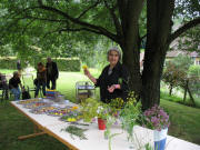 Ursula Bertsch präsentiert ihre Kräuter am 12.7.2007 hinter der Kartaus