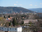 Tele-Blick von Rohrgraben 7 in Weingarten nach Osten zum Dreisamtal am 4.3.2007