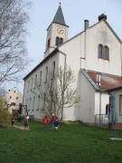Blick nach Nordosten zur Kirche von Mengen am 9.3.2007