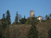 Blick zur Ruine Hornberg oberhalb der Gutach am 24.2.2008