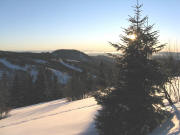 Blick nach Sdwesten ber SkigebietFahl (links) und das Wiesental zum nebligen Hochrhein am 23.1.2008