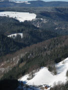 Tele-Blick vom Lachenhusle am 19.12.2007 ins Tal der Wilden Gutach zum  Kaspeleshusle rechts und hoch nach St.Mrgen 