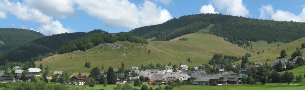 Blick nach Norden über Dorf zum Spießhorn am 23.7.2008