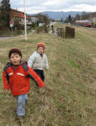Blick nach Osten zur H�llentalbahn Littenweiler am 2.3.2008