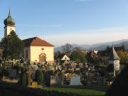 Blick nach Osten über den Ebneter Friedhof am 14.11.08 spät nachmittags