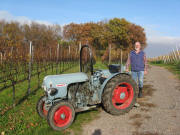 Leo Lang mit seinem Eicher Baujahr 1963 auf dem Ltzelberg am 15.11.2008