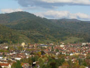Tele-Blick vom Lorettoberg nach Nordosten über FR-Wiehre zu Roßkopf und Hornbühl ob Ebnet am 17.10.2008