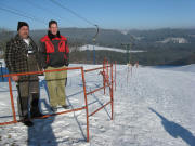 Karl Morath und Sohn Dominik am Brendener Skilift am 9.1.2008