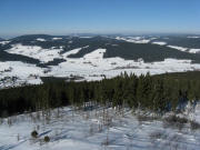 Blick vom Hochfirst am 25.1.2009 nach Nordwesten über Titisee-Gewerbe und Spriegelsbach zur Weißtannenhöhe