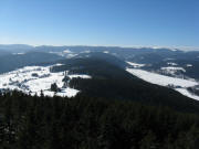 Blick vom Hochfirst am 25.1.2009 nach Süden auf Saig (links) und Bärental (rechts)