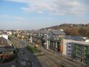 Solarsiedlung Vauban am 18.12.2009: Blick zum Lorettoberg (rechts)