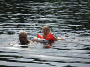 Baden im Nonnenmattweiher am 10.7.2010