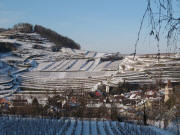 Tele-Blick von der Castellberghütte nach Norden zum Schlossberg am 4.12.2010