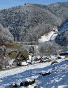 Hörnegrund mit Schanzbach im Hintertal von Oberried am 24.2.2011: Blick nach Osten zum Zipfeldobel