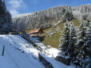 Hrnegrund mit Schanzbach im Hintertal von Oberried am 24.2.2011: Blick nach Westen zum Glaserhof