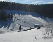 Blick nach Südwesten zum Sklilift bei Kalte Herberge am 4.1.2011