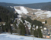 Blick nach Norden ber Camping zum Skihang Wasen am 5.3.2011
